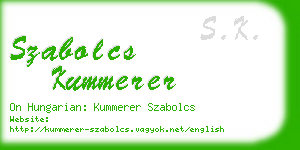 szabolcs kummerer business card